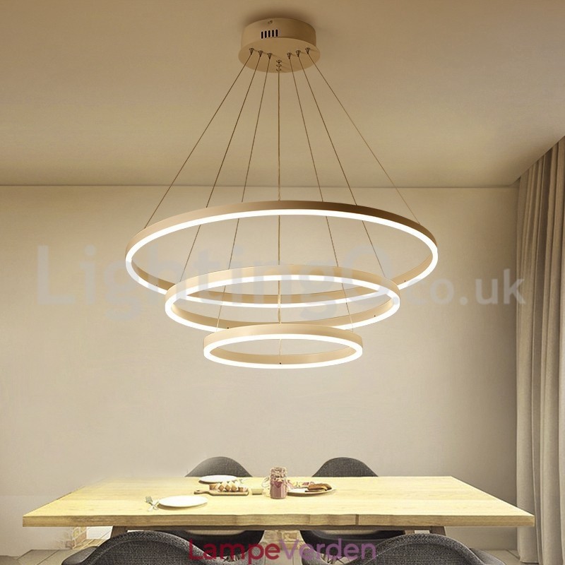 Moderne tre-cirkel pendant lys fjernbetjening