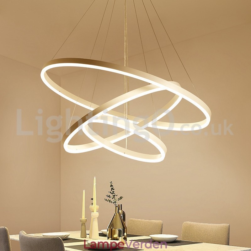 Moderne tre-cirkel pendant lys fjernbetjening