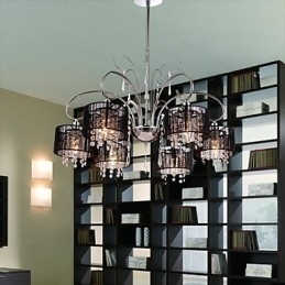 Moderne moderne krystal krom metal lysekrone