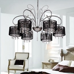 Moderne moderne krystal krom metal lysekrone