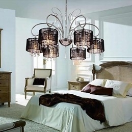 Moderne moderne krystal krom metal lysekrone