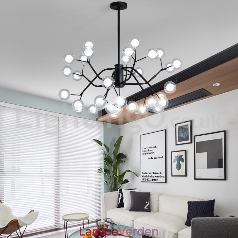 Nordic Style Magic Bean Lysekrone Lille Klar Transparent Glas Bubble Ball Lysekrone