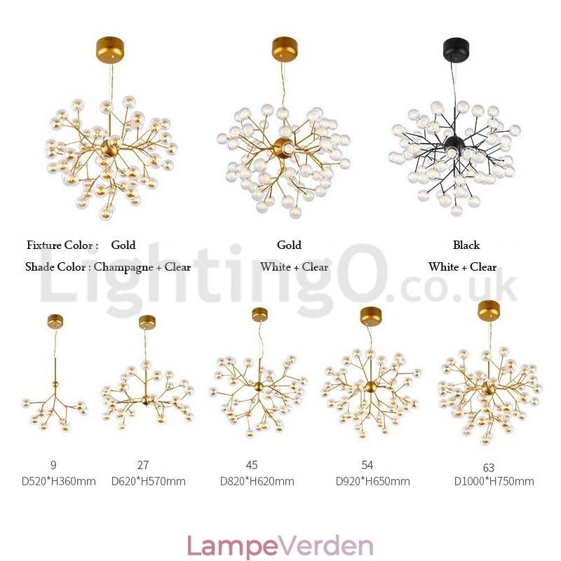 Nordisk Postmoderne Molecular Bubble Lysekrone Glaslysekrone