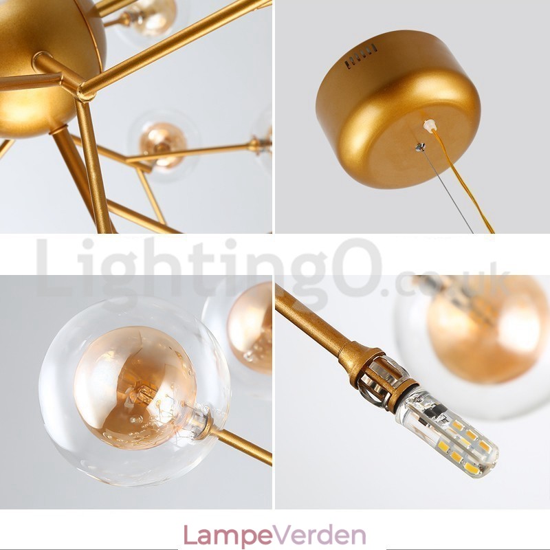 Nordisk Postmoderne Molecular Bubble Lysekrone Glaslysekrone