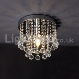 Moderne rund krystal lysekrone veranda Flush Mount Light