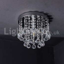 Moderne rund krystal lysekrone veranda Flush Mount Light