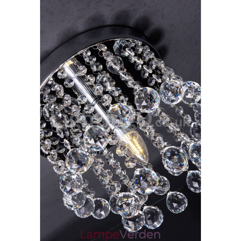 Moderne rund krystal lysekrone veranda Flush Mount Light