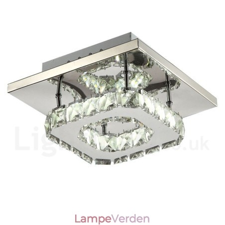 Dæmpbar moderne firkantet krystal indsænket loftslampe med fjernbetjening Dæmpbar moderne firkantet krystal indsænket loftslampe med fjernbetjening