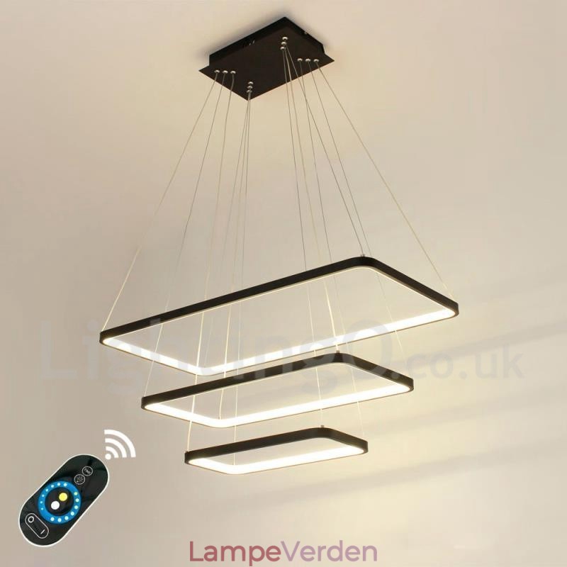 Dæmpbar pendel med fjernbetjening Moderne design tre rektangler