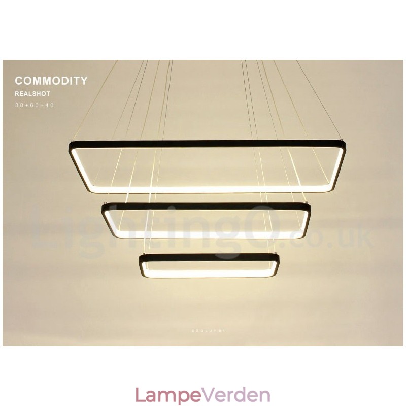 Dæmpbar pendel med fjernbetjening Moderne design tre rektangler