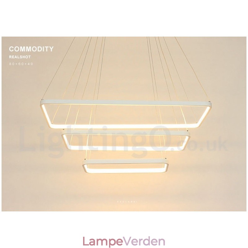 Dæmpbar pendel med fjernbetjening Moderne design tre rektangler