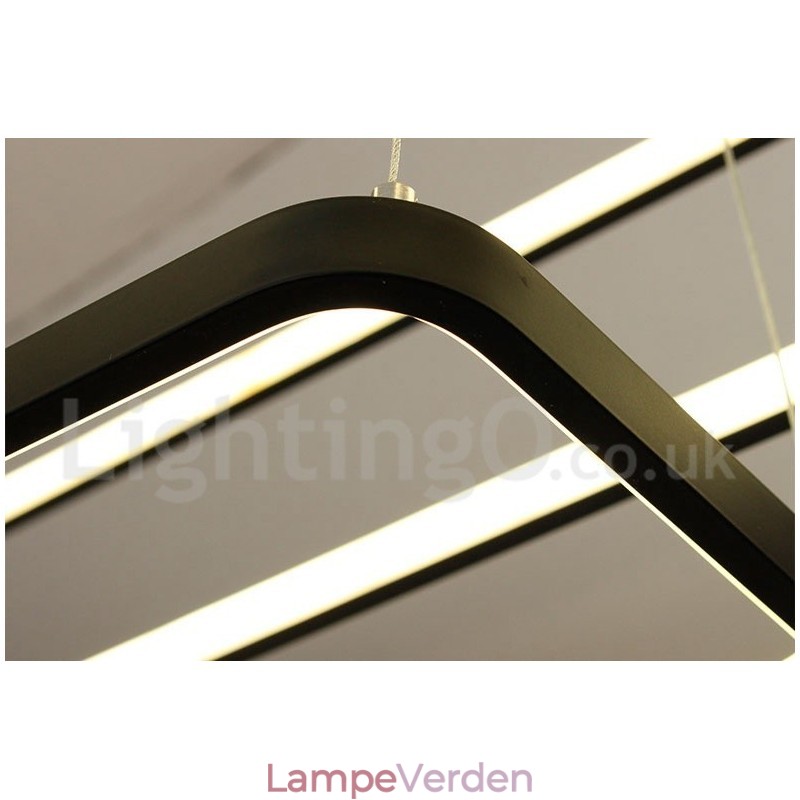 Dæmpbar pendel med fjernbetjening Moderne design tre rektangler