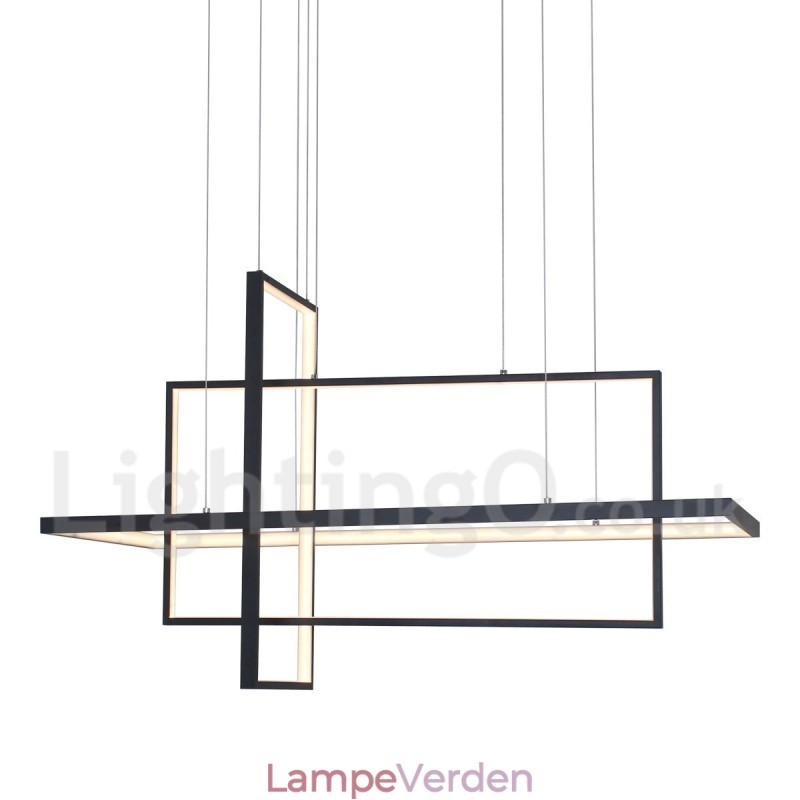 Dæmpbar pendel med fjernbetjening Moderne design tre rektangler