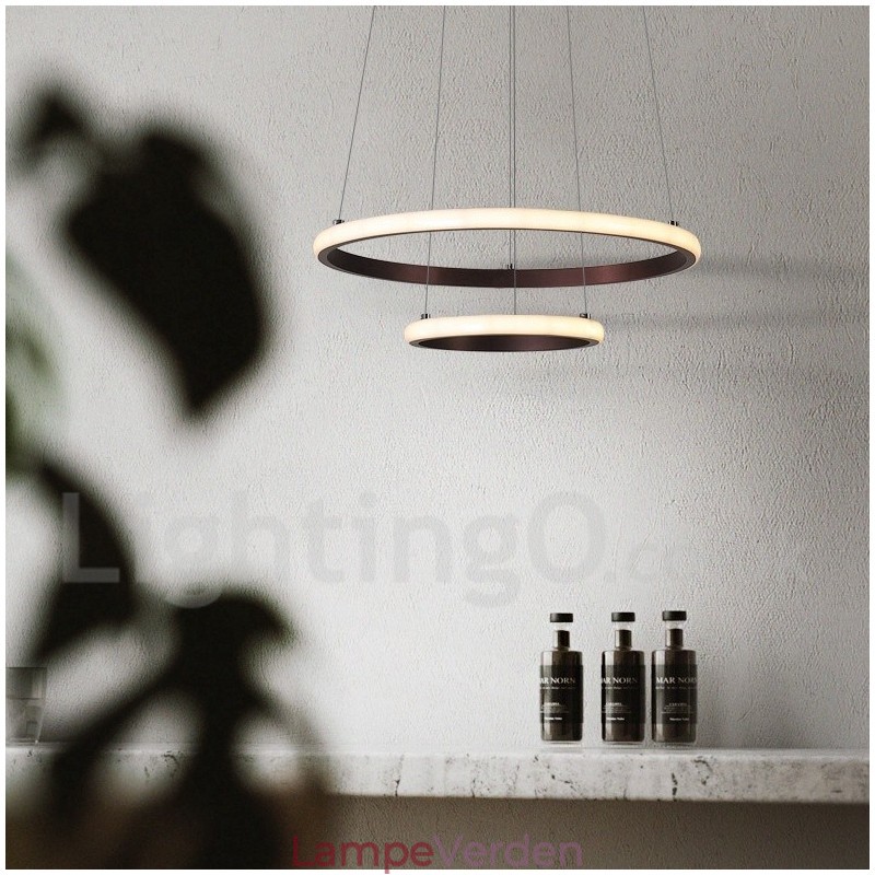 Dæmpbar Outside the Circles Light Pendel Light med fjernbetjening moderne design ringe