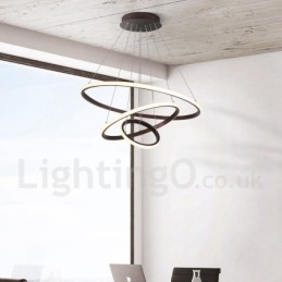 Dæmpbar Outside the Circles Light Pendel Light med fjernbetjening moderne design ringe