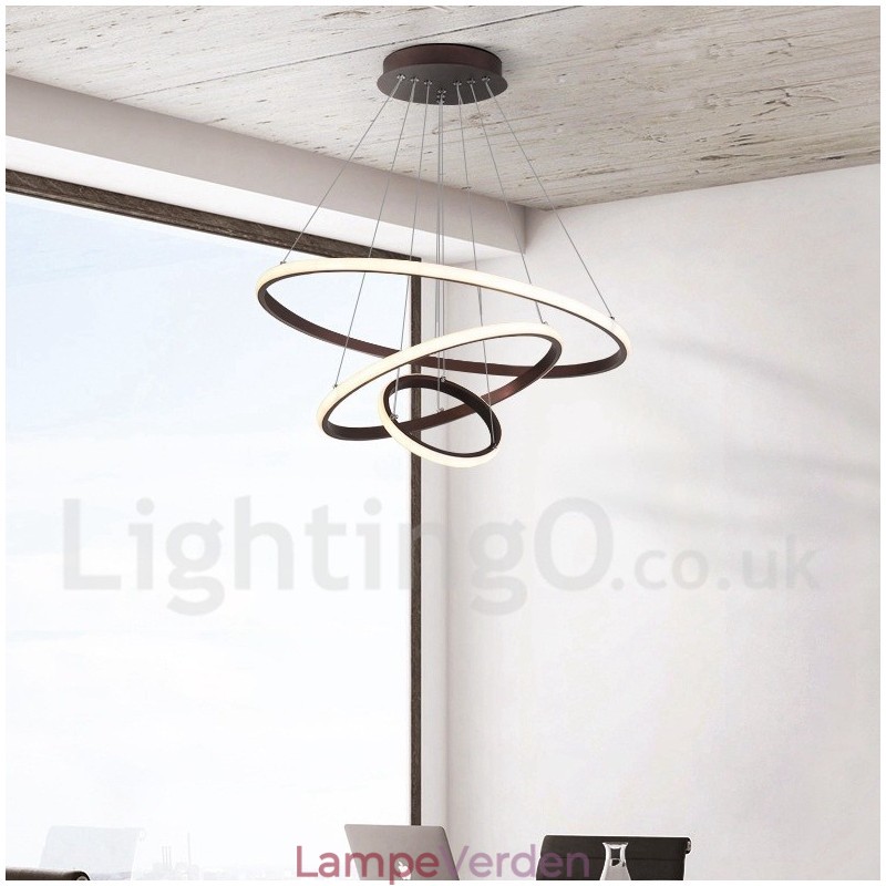 Dæmpbar Outside the Circles Light Pendel Light med fjernbetjening moderne design ringe