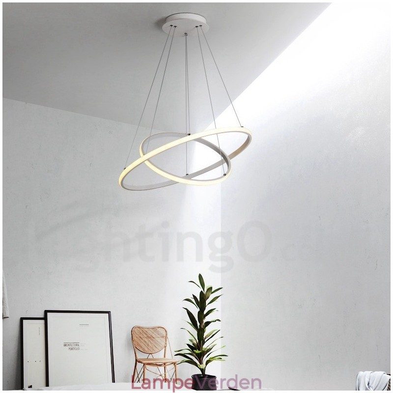 Dæmpbar Outside the Circles Light Pendel Light med fjernbetjening moderne design ringe