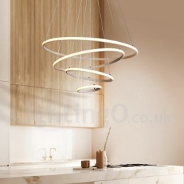 Dæmpbar Outside the Circles Light Pendel Light med fjernbetjening moderne design ringe