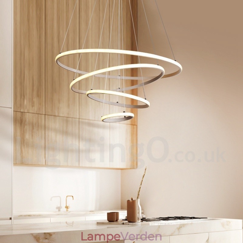 Dæmpbar Outside the Circles Light Pendel Light med fjernbetjening moderne design ringe