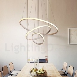 Dæmpbar Outside the Circles Light Pendel Light med fjernbetjening moderne design ringe