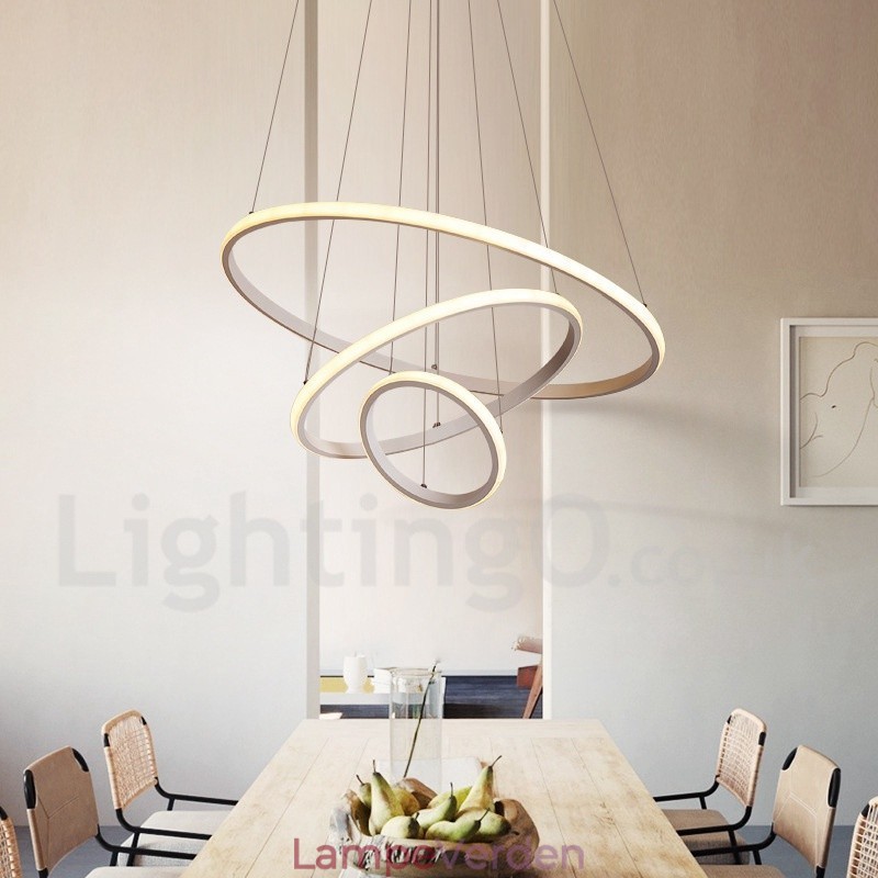 Dæmpbar Outside the Circles Light Pendel Light med fjernbetjening moderne design ringe