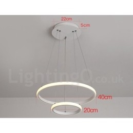 Dæmpbar Outside the Circles Light Pendel Light med fjernbetjening moderne design ringe