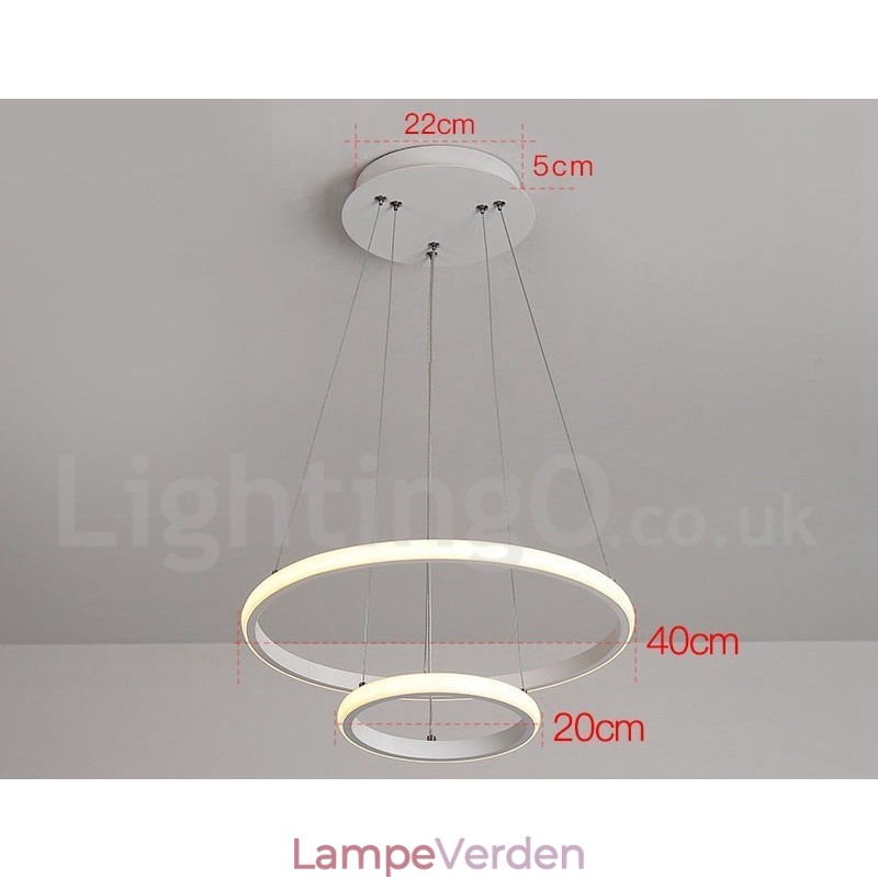 Dæmpbar Outside the Circles Light Pendel Light med fjernbetjening moderne design ringe