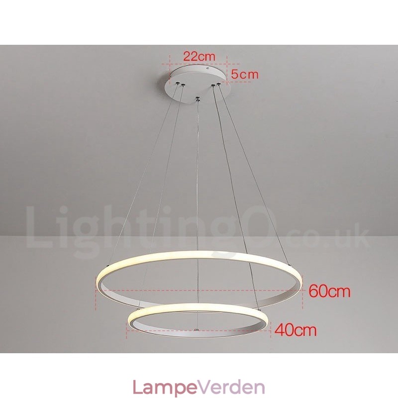 Dæmpbar Outside the Circles Light Pendel Light med fjernbetjening moderne design ringe