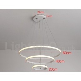 Dæmpbar Outside the Circles Light Pendel Light med fjernbetjening moderne design ringe