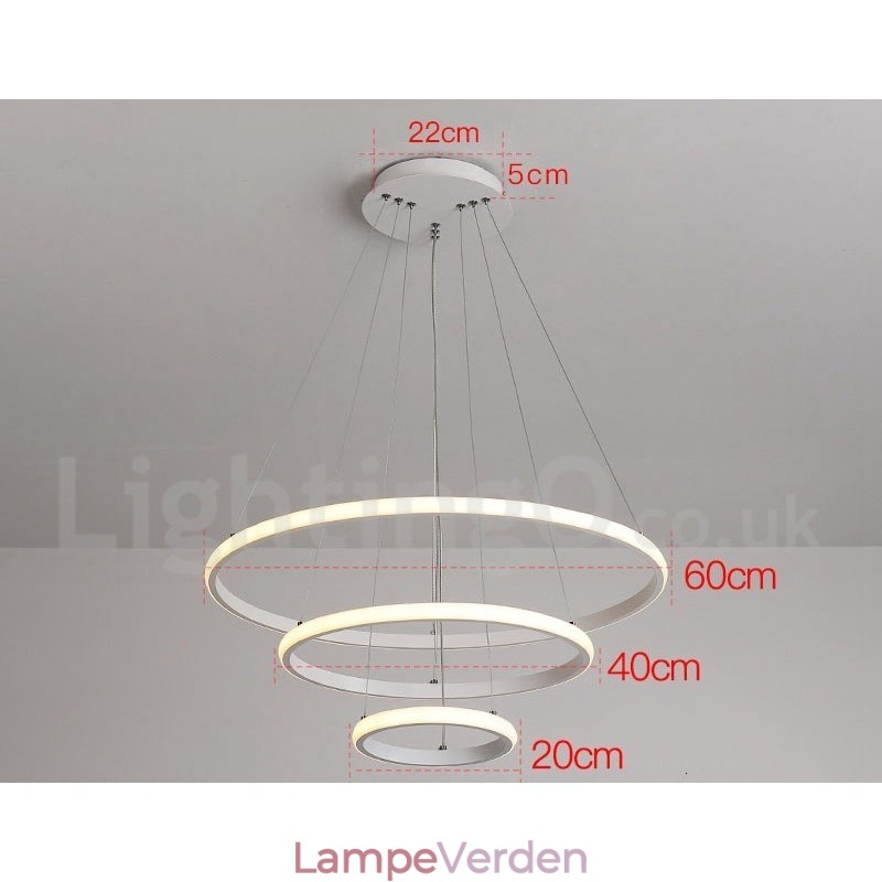 Dæmpbar Outside the Circles Light Pendel Light med fjernbetjening moderne design ringe