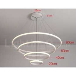 Dæmpbar Outside the Circles Light Pendel Light med fjernbetjening moderne design ringe