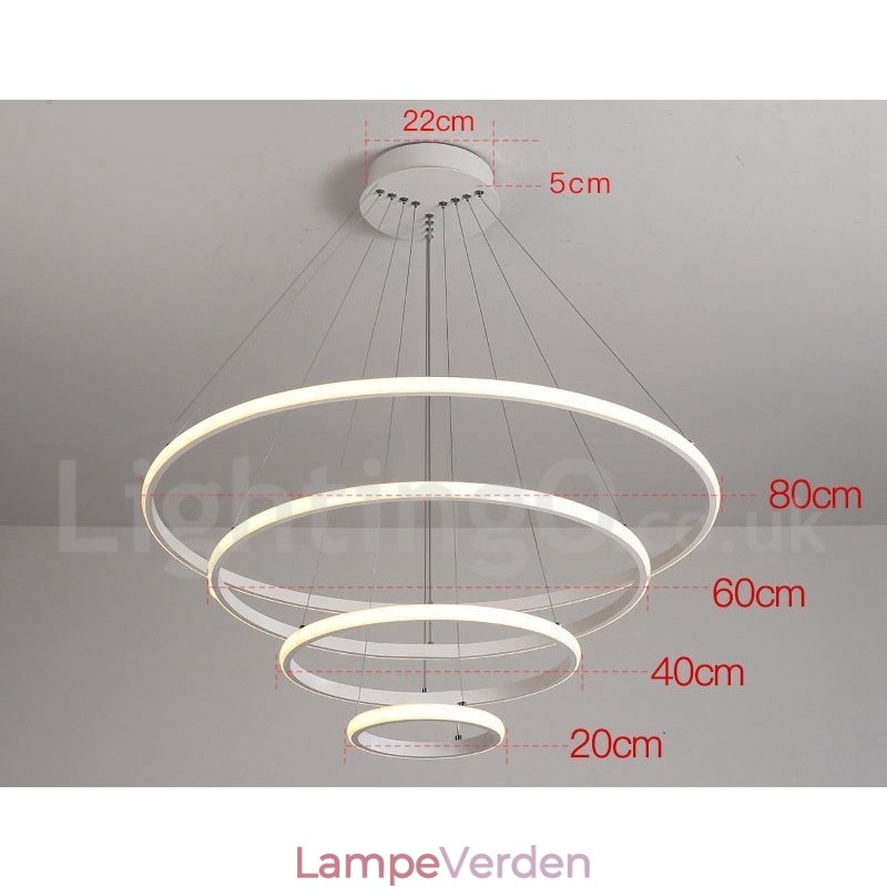 Dæmpbar Outside the Circles Light Pendel Light med fjernbetjening moderne design ringe