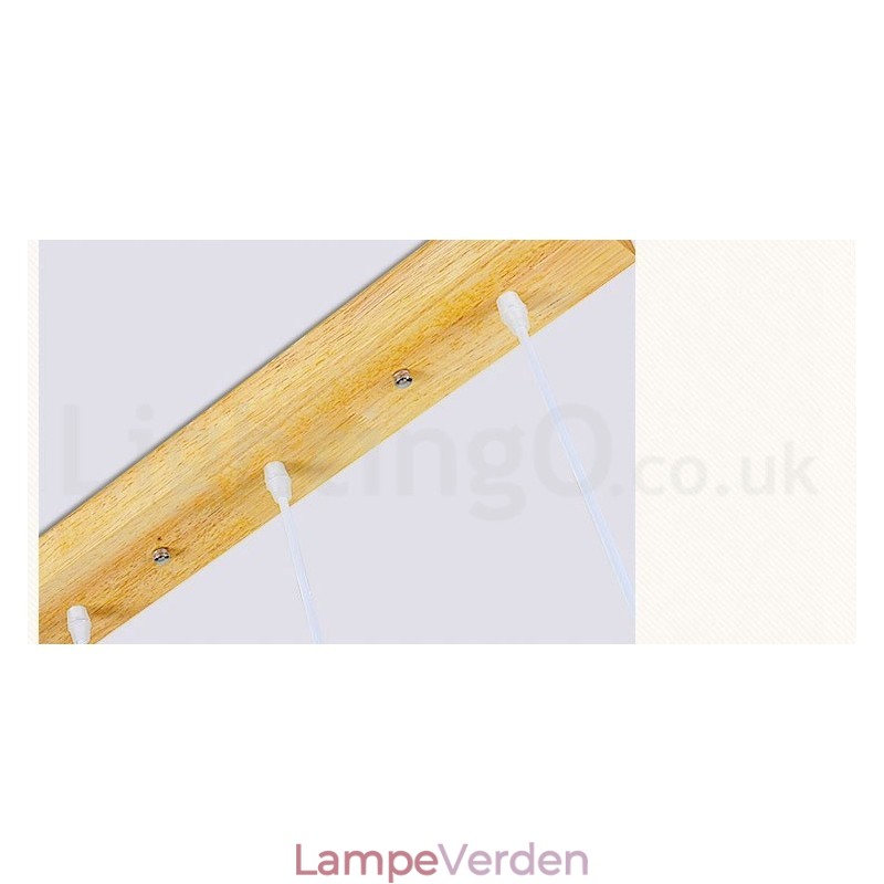 Wood Modern 1 lys 3 lys pendel med stofskærm