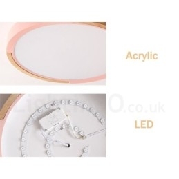 Ultra tynd multifarve rund træ loftslampe massiv træ akryl skærm Loftslampe nordisk stil