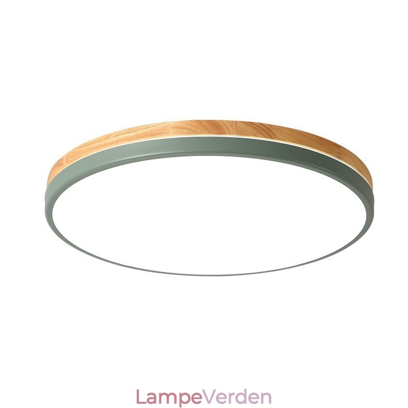 Dæmpbar Ultratynd Multifarver Rundt træ Loftslampe med akrylskærm Loftslampe Nordic Style