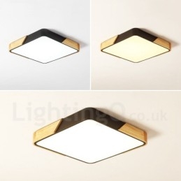 Dæmpbar ultratynd multifarver firkantet træloftslampe med akrylskærm Loftslampe Nordic Style