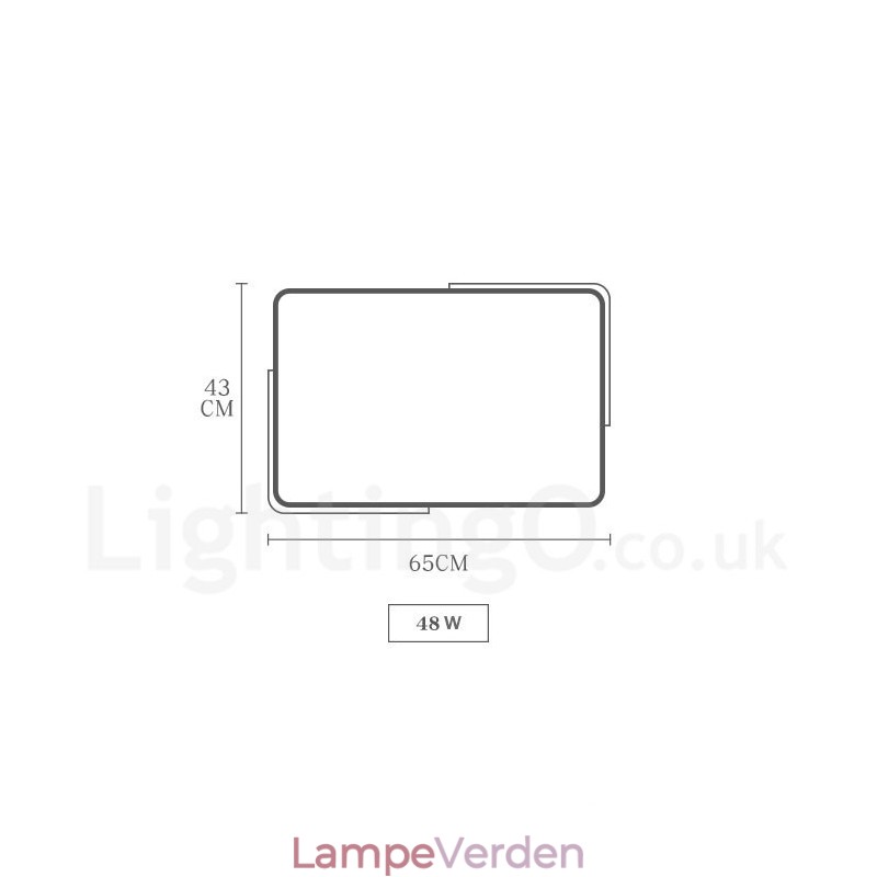 Dæmpbar Ultratynd multifarver rektangel træ loftslampe med akrylskærm Loftslampe Nordic Style