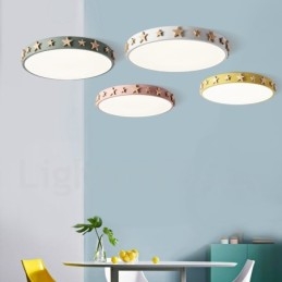 Dæmpbar ultratynd multifarver cirkulær træloftslampe med akrylskærm Loftslampe i nordisk stil