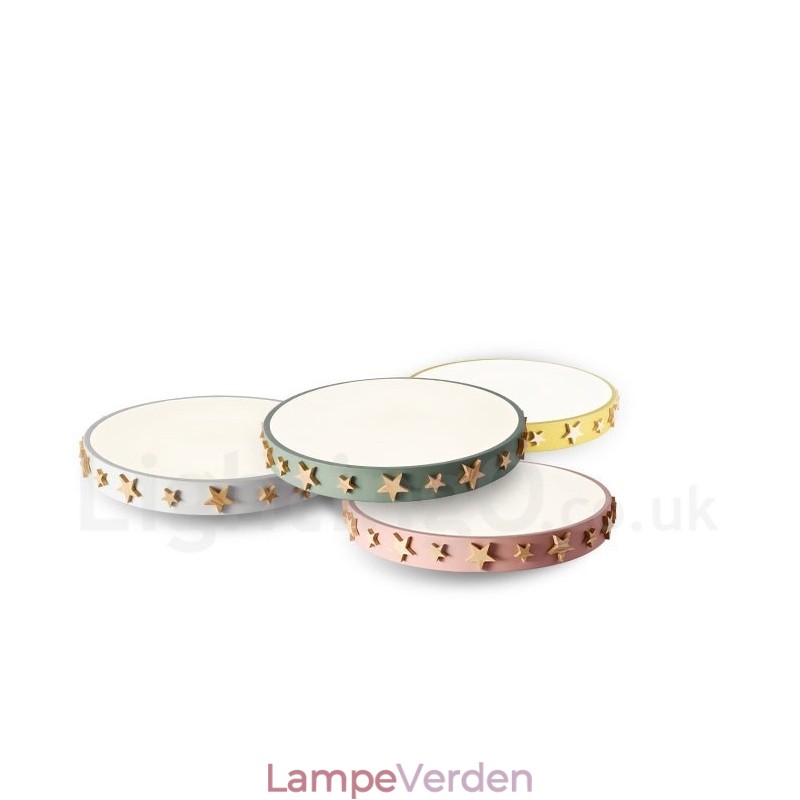 Dæmpbar ultratynd multifarver cirkulær træloftslampe med akrylskærm Loftslampe i nordisk stil