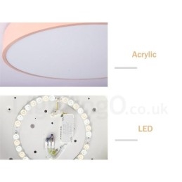 Dæmpbar ultratynd multifarver cirkulær træloftslampe med akrylskærm Loftslampe i nordisk stil