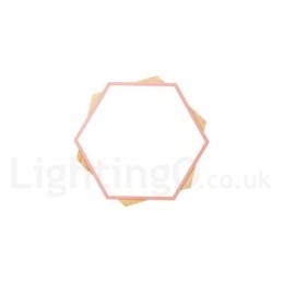 Dæmpbar Multi Colours Hexagon Wood Loftslampe med Acryl Skærm Loftslampe Nordic Style