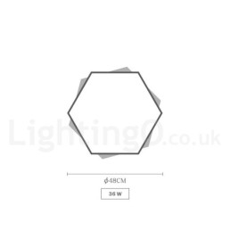 Dæmpbar Multi Colours Hexagon Wood Loftslampe med Acryl Skærm Loftslampe Nordic Style
