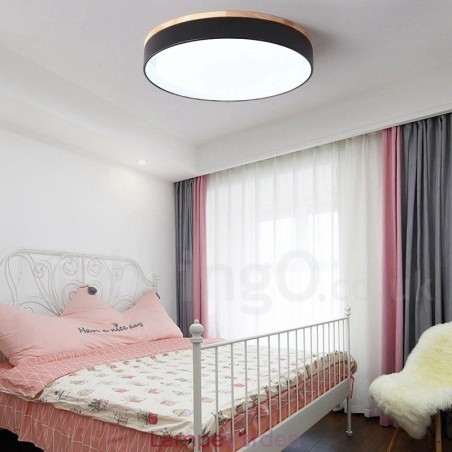Dæmpbar multifarver cirkulær træloftslampe med akrylskærm Loftslampe Nordic Style Dæmpbar multifarver cirkulær træloftslampe med akrylskærm Loftslampe Nordic Style