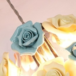 Multi Colors Flower Macaron loftspendel med glasskærm
