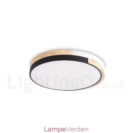 Dæmpbar Multifarver Rund Træ Loftslampe med Acryl Skærm Loftslampe Nordic Style Dæmpbar Multifarver Rund Træ Loftslampe med Acryl Skærm Loftslampe Nordic Style