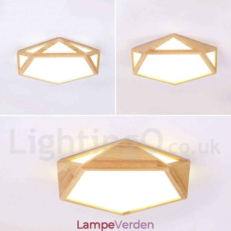 Dæmpbar Multi Styles træloftslampe med akrylskærm Loftslampe Nordic Style