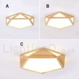 Dæmpbar Multi Styles træloftslampe med akrylskærm Loftslampe Nordic Style