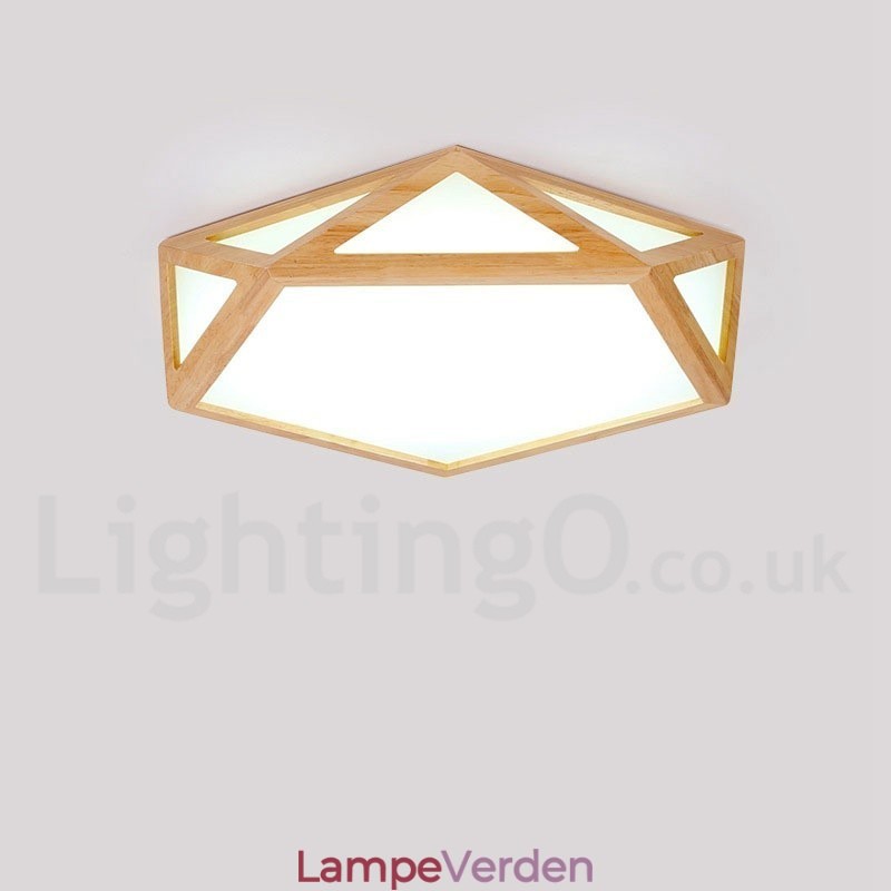 Dæmpbar Multi Styles træloftslampe med akrylskærm Loftslampe Nordic Style