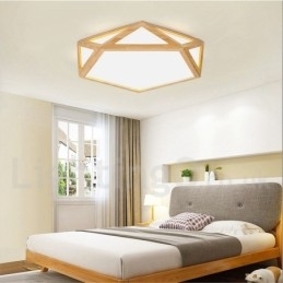 Dæmpbar Multi Styles træloftslampe med akrylskærm Loftslampe Nordic Style