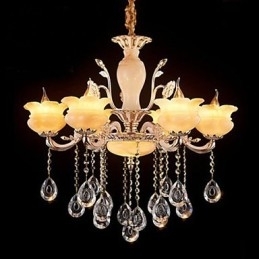 Jade Crystal Pendel lampe Candle Style lysekrone